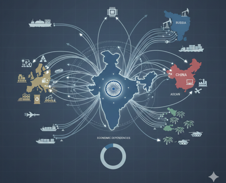 India’s Constrained Autonomy: Economic Dependencies and Foreign Policy — A Data-Driven Analysis